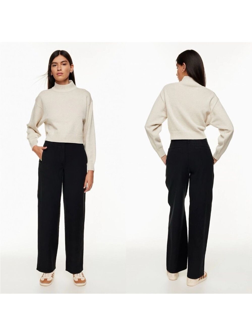 Wilfred Free Aritzia Ascendant Black High Rise Wide Leg Utility Pants Size 10